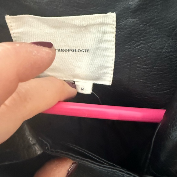 Anthropologie Black faux Leather Jacket - Picture 4 of 10